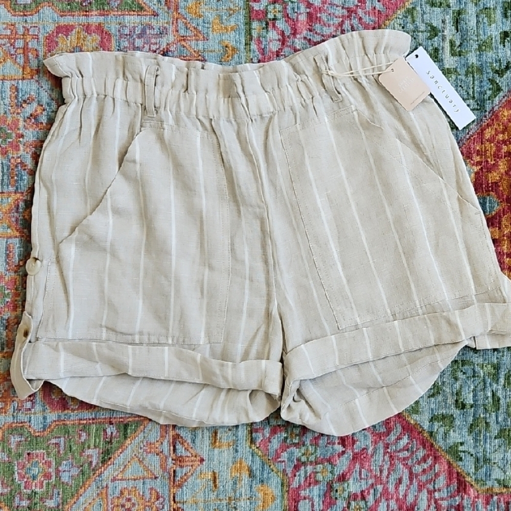 Sanctuary Light Tan Linen Shorts